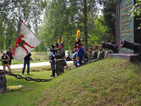 Ceremonin vid Dunckersmonumentet
